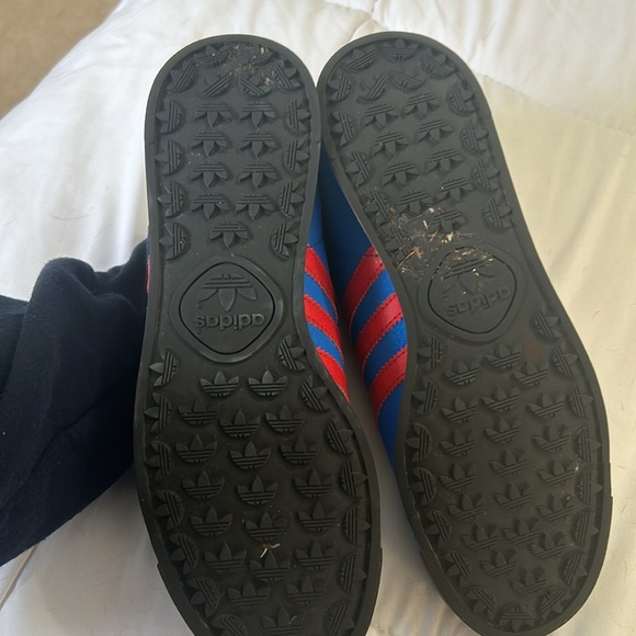 Adidas Original Samoa Retro Sneakers Blue Red Leather Size 6.5 Classic Sneakers - Picture 5 of 7